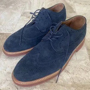 J.Crew Men\'s Kenton Long Suede Wingtips J. Crew | Shoes | J Crew Mens Blue Kenton Long Wings | Poshmark main image 2